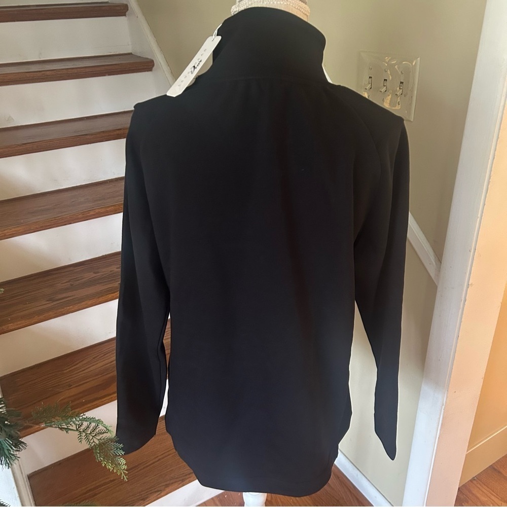 NWT Advance by Verve Black Sweatshirt Funnel Neck M Sporty Activewear Ribbed - Picture 4 of 15